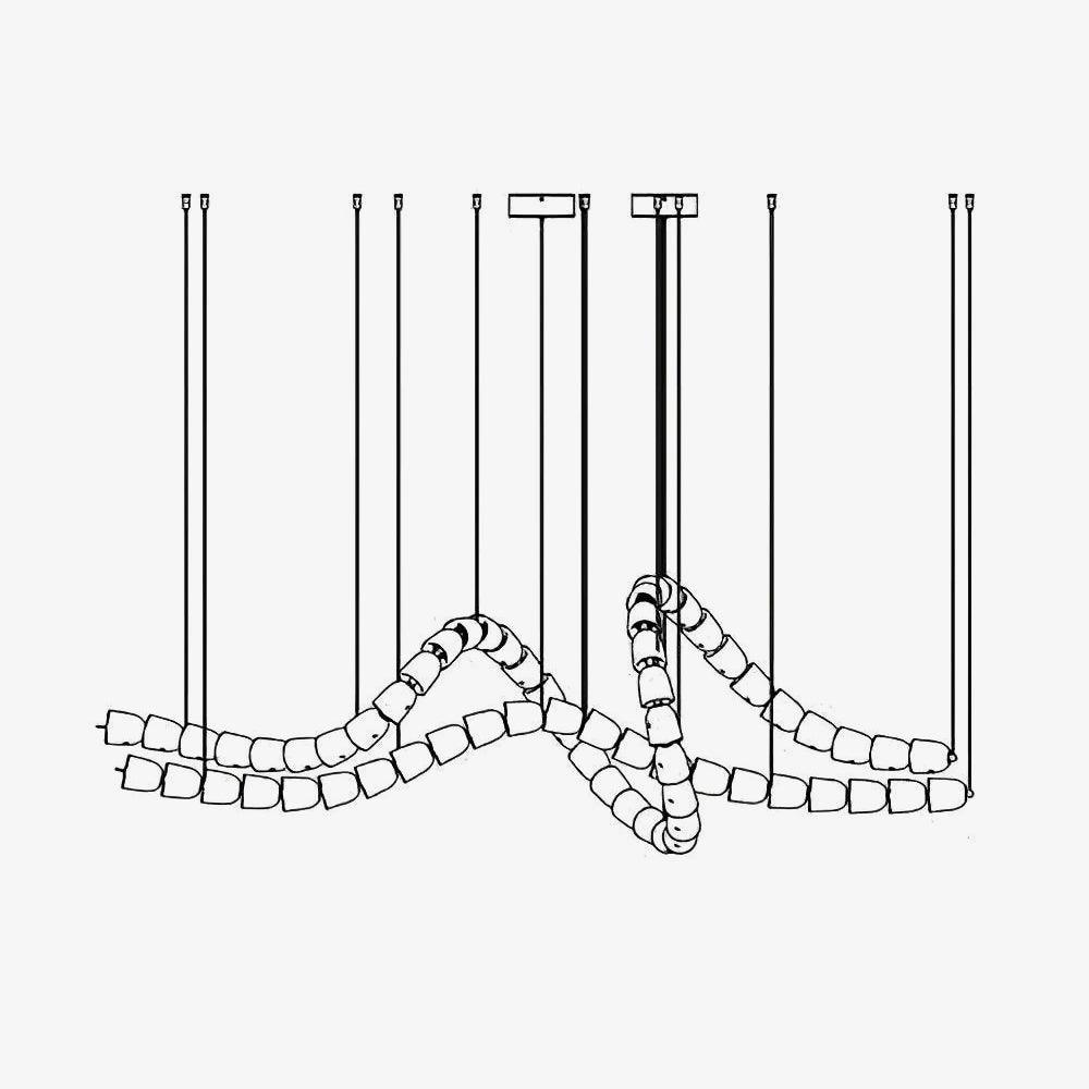 Gabriel Chandelier D - 53 Lights L 63″ x H 23″ / L 160cm x H 58.5cmClear & ChromeWarm Lightcasivra