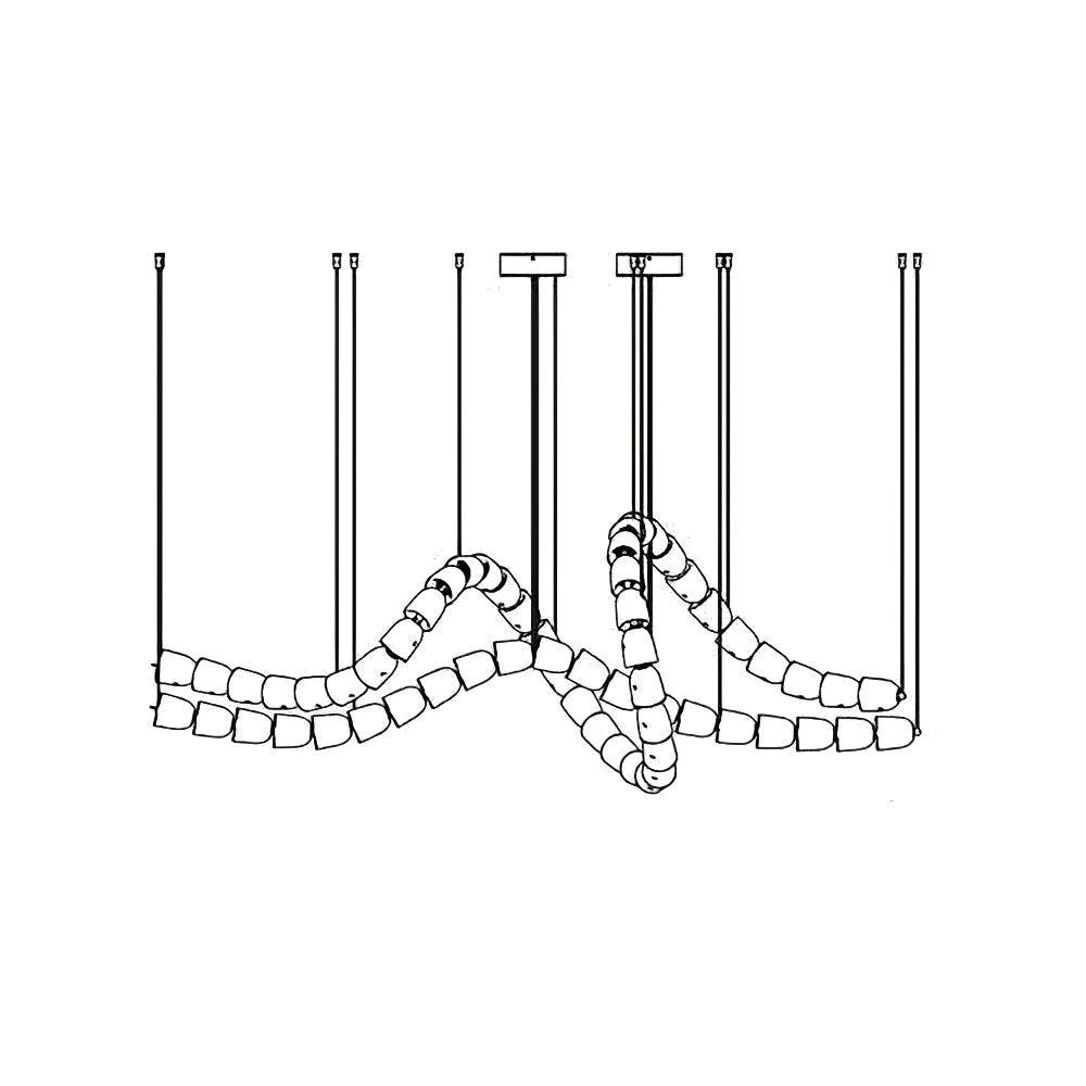 Gabriel Chandelier D - 53 Lights L 63″ x H 23″ / L 160cm x H 58.5cmClear & ChromeWarm Lightcasivra