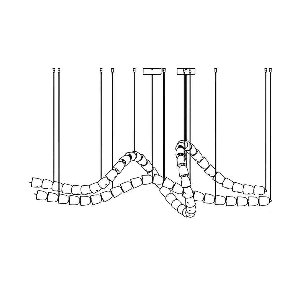 Gabriel Chandelier D - 53 Lights L 63″ x H 23″ / L 160cm x H 58.5cmClear & ChromeWarm Lightcasivra