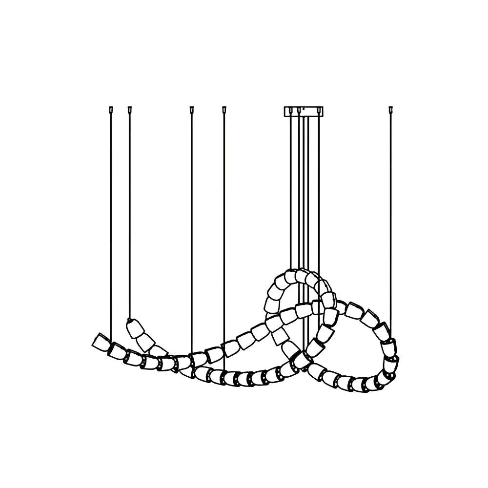 Gabriel Chandelier H - 55 Lights L 63″ x H 25″ / L 160cm x H 63.5cmClear & ChromeWarm Lightcasivra