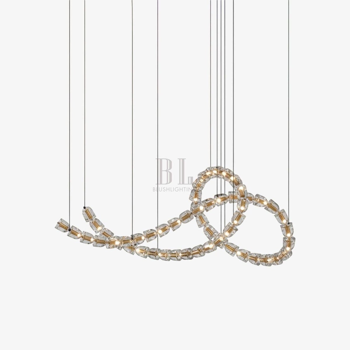 Gabriel Chandelier H - 55 Lights L 63″ x H 25″ / L 160cm x H 63.5cmClear & ChromeWarm Lightcasivra