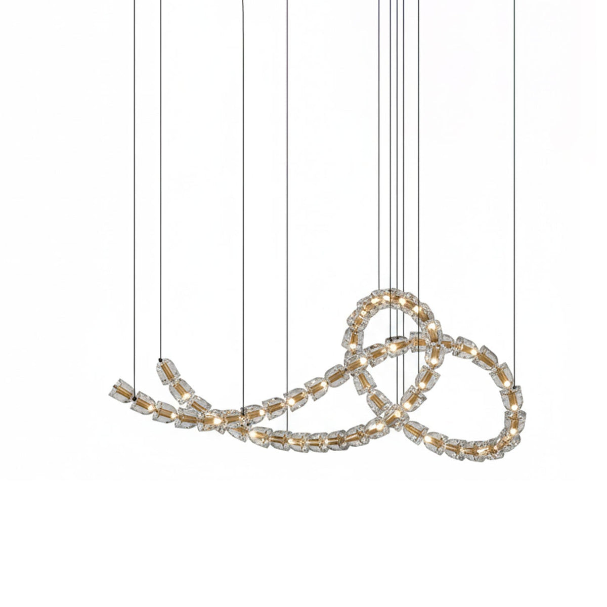Gabriel Chandelier H - 55 Lights L 63″ x H 25″ / L 160cm x H 63.5cmClear & ChromeWarm Lightcasivra