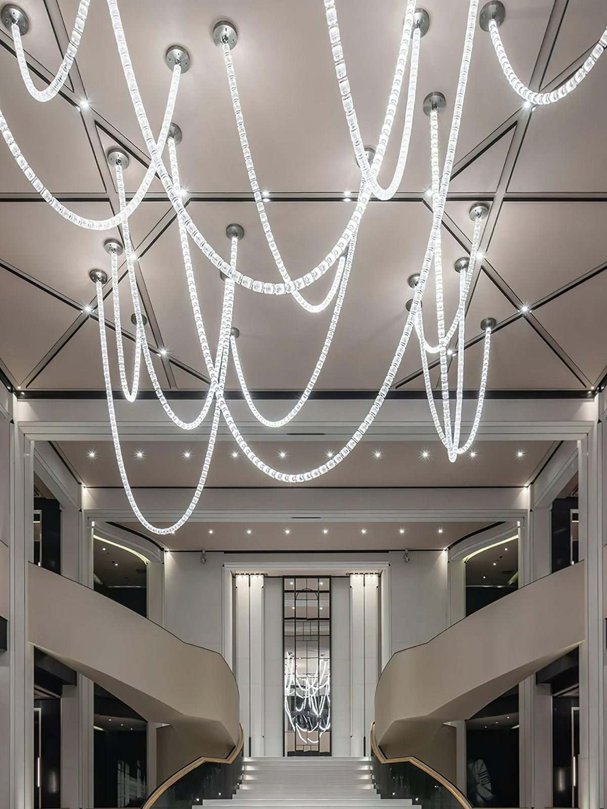 Gabriel Chandelier H - 55 Lights L 63″ x H 25″ / L 160cm x H 63.5cmClear & ChromeWarm Lightcasivra