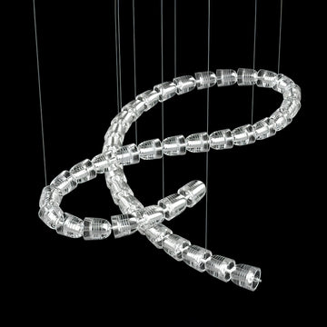 Gabriel Chandelier H - 55 Lights L 63″ x H 25″ / L 160cm x H 63.5cmClear & ChromeWarm Lightcasivra