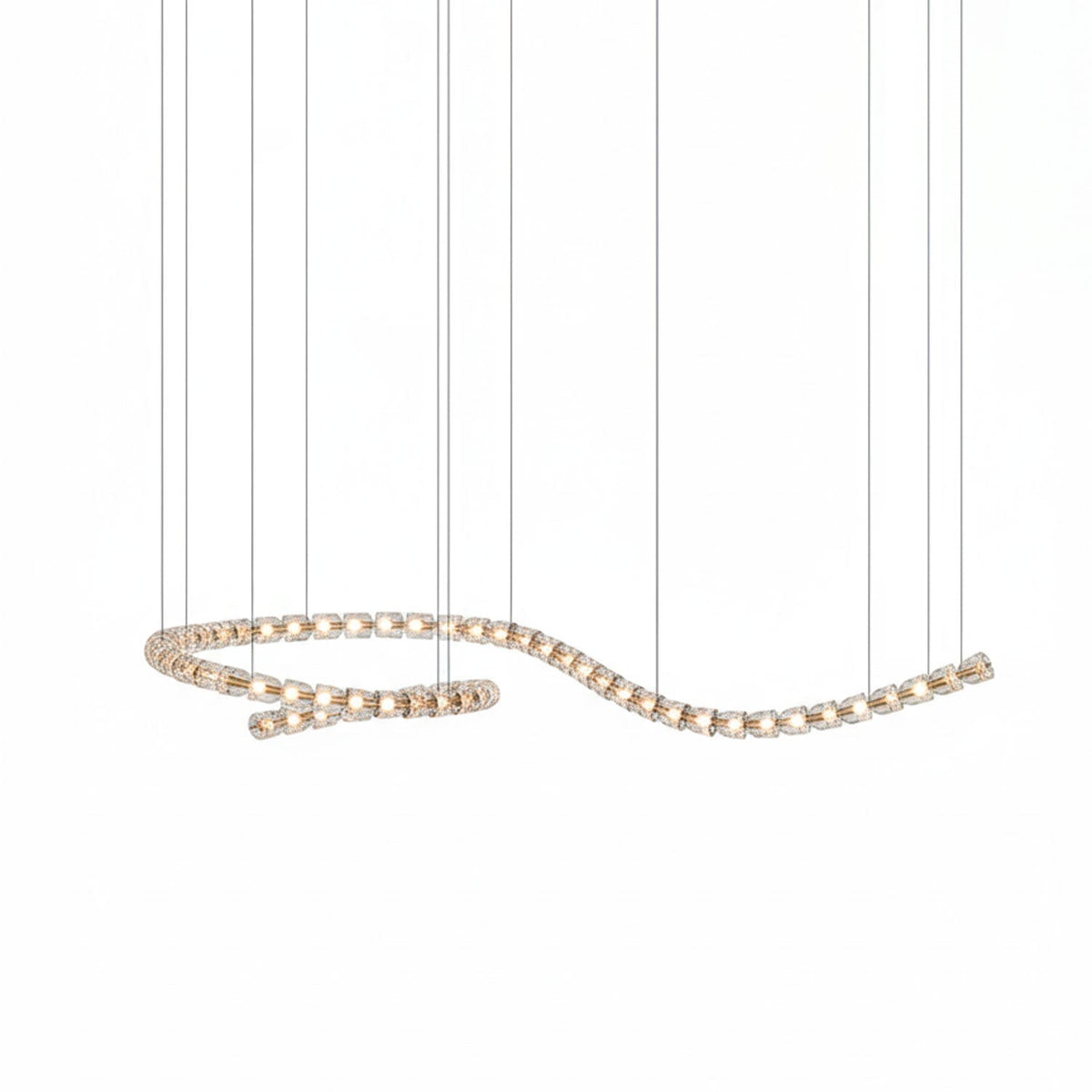 Gabriel Chandelier I - 60 Lights L 98.4″ x H 13.8″ / L 250cm x H 35cmClear & ChromeWarm Lightcasivra