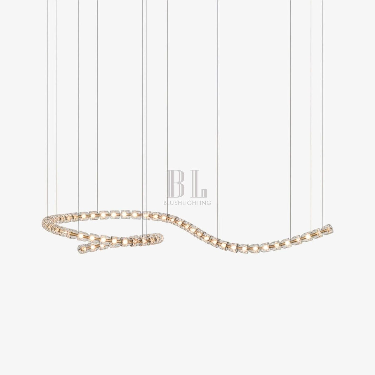 Gabriel Chandelier I - 60 Lights L 98.4″ x H 13.8″ / L 250cm x H 35cmClear & ChromeWarm Lightcasivra