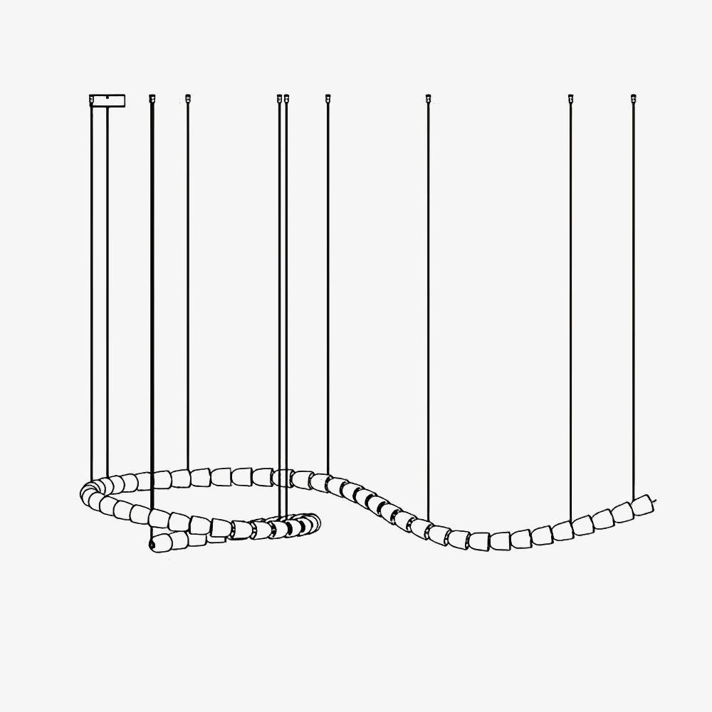 Gabriel Chandelier I - 60 Lights L 98.4″ x H 13.8″ / L 250cm x H 35cmClear & ChromeWarm Lightcasivra