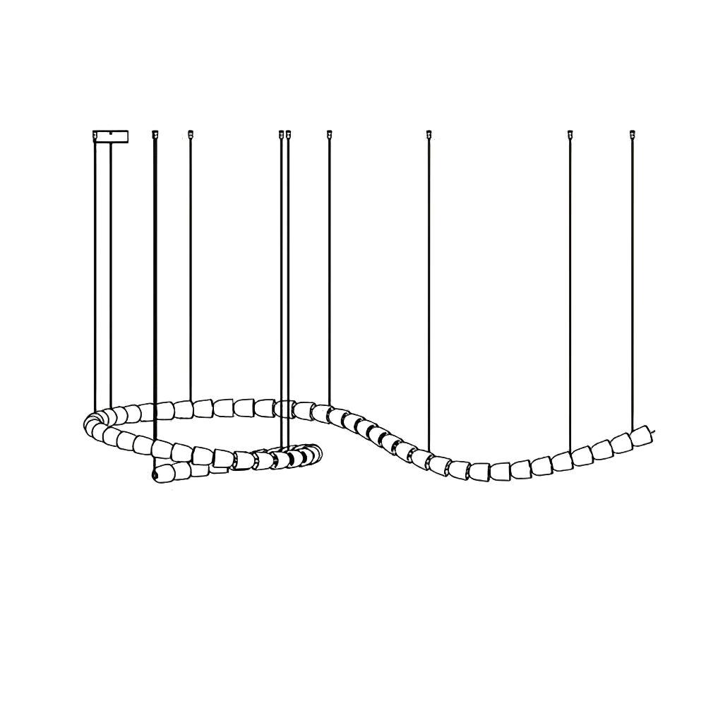 Gabriel Chandelier I - 60 Lights L 98.4″ x H 13.8″ / L 250cm x H 35cmClear & ChromeWarm Lightcasivra