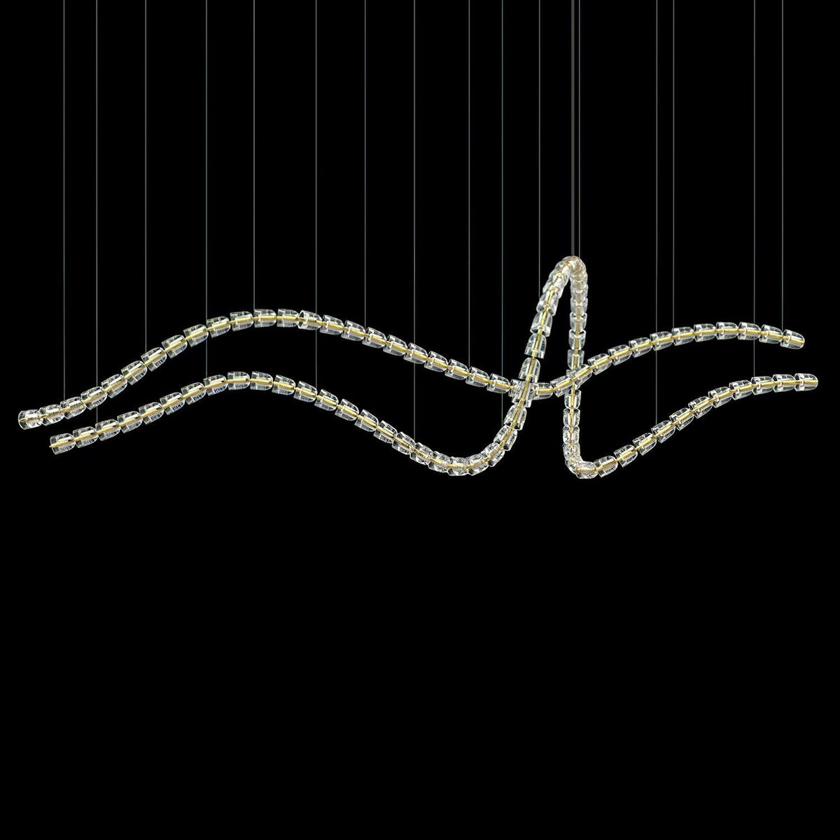 Gabriel Chandelier I - 60 Lights L 98.4″ x H 13.8″ / L 250cm x H 35cmClear & ChromeWarm Lightcasivra