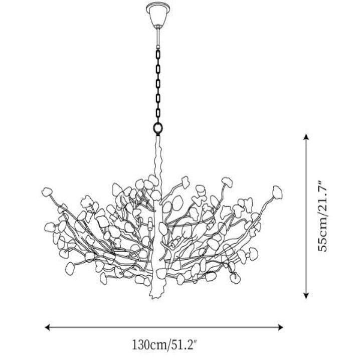 Gemstone Branch Chandelier - 16heads size: L 51.2″(130cm) x H 21.7″(55cm)casivra