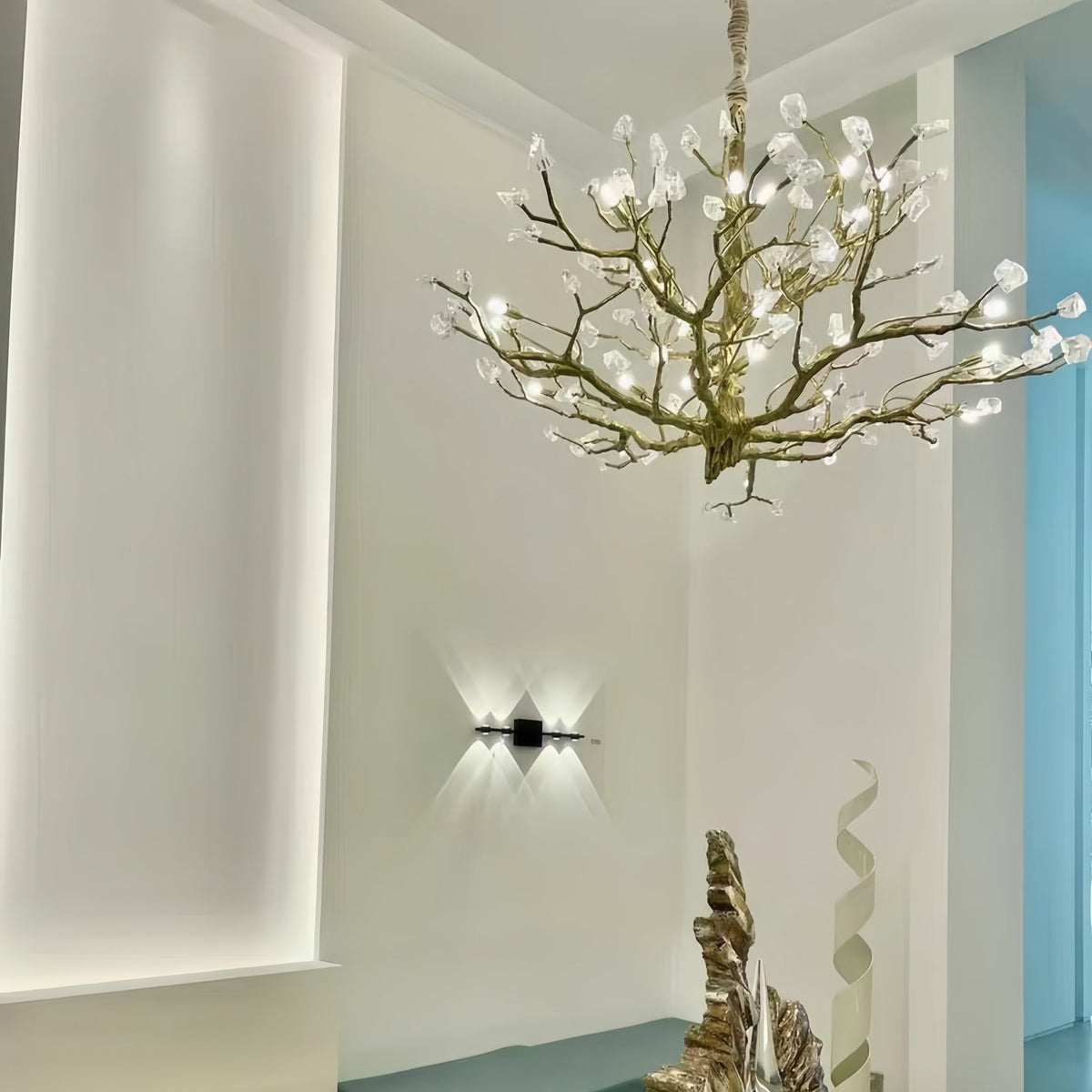Gemstone Branch Chandelier with Artistic Design for Bedroom or Living Room - 12 Lights/D39.4"*H21.65"Warm Lightcasivra
