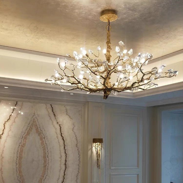 Gemstone Branch Chandelier with Artistic Design for Bedroom or Living Room - 8 Lights/D23.6"*H21.65"Warm Lightcasivra