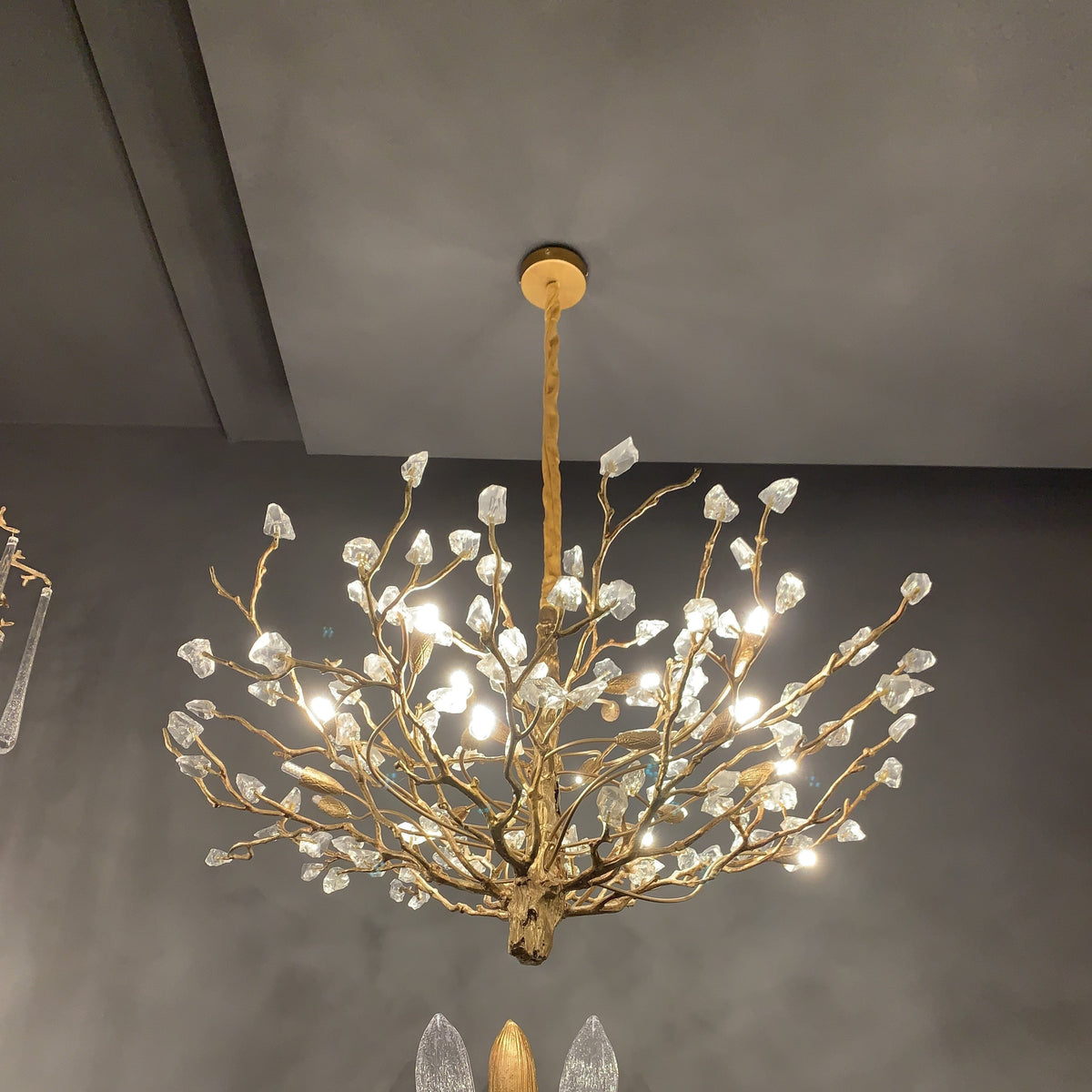 Gemstone Branch Chandelier with Artistic Design for Bedroom or Living Room - 8 Lights/D23.6"*H21.65"Warm Lightcasivra