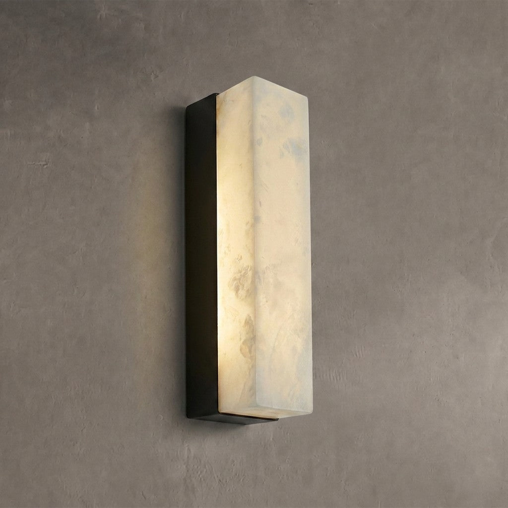 Geometric Alabaster Wall Lamp - L 3.1” x W 3.1“ x H 31.5“Black & WhiteWarm Lightcasivra