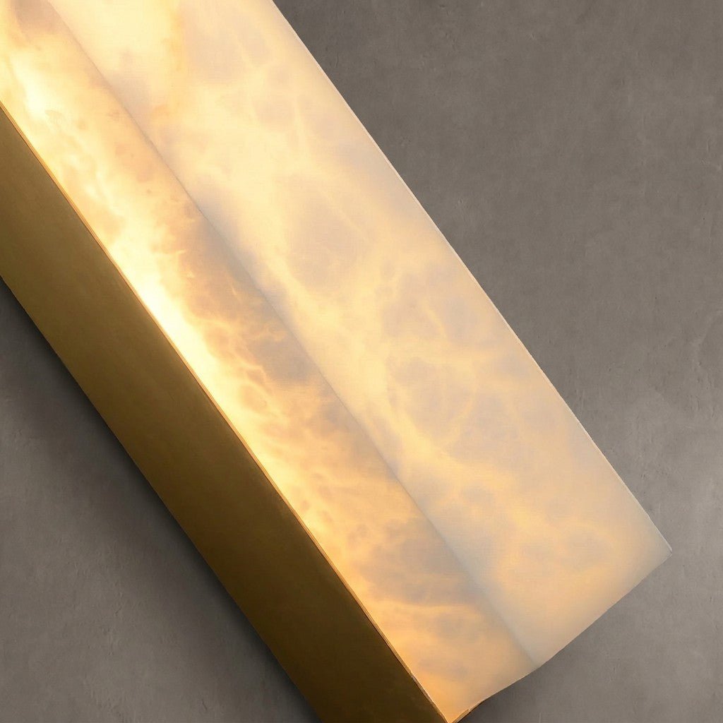 Geometric Alabaster Wall Lamp - L 3.1” x W 3.1“ x H 31.5“Black & WhiteWarm Lightcasivra