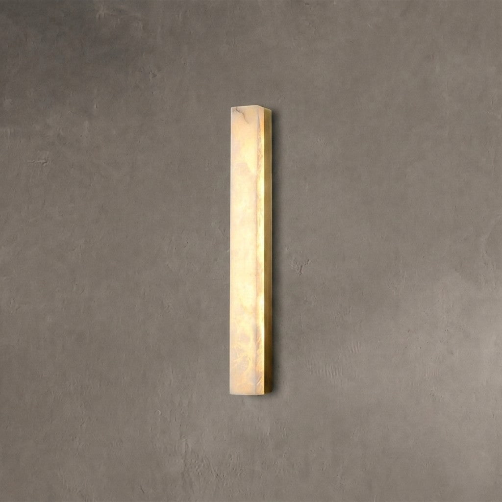 Geometric Alabaster Wall Lamp - L 3.1” x W 3.1“ x H 31.5“Black & WhiteWarm Lightcasivra