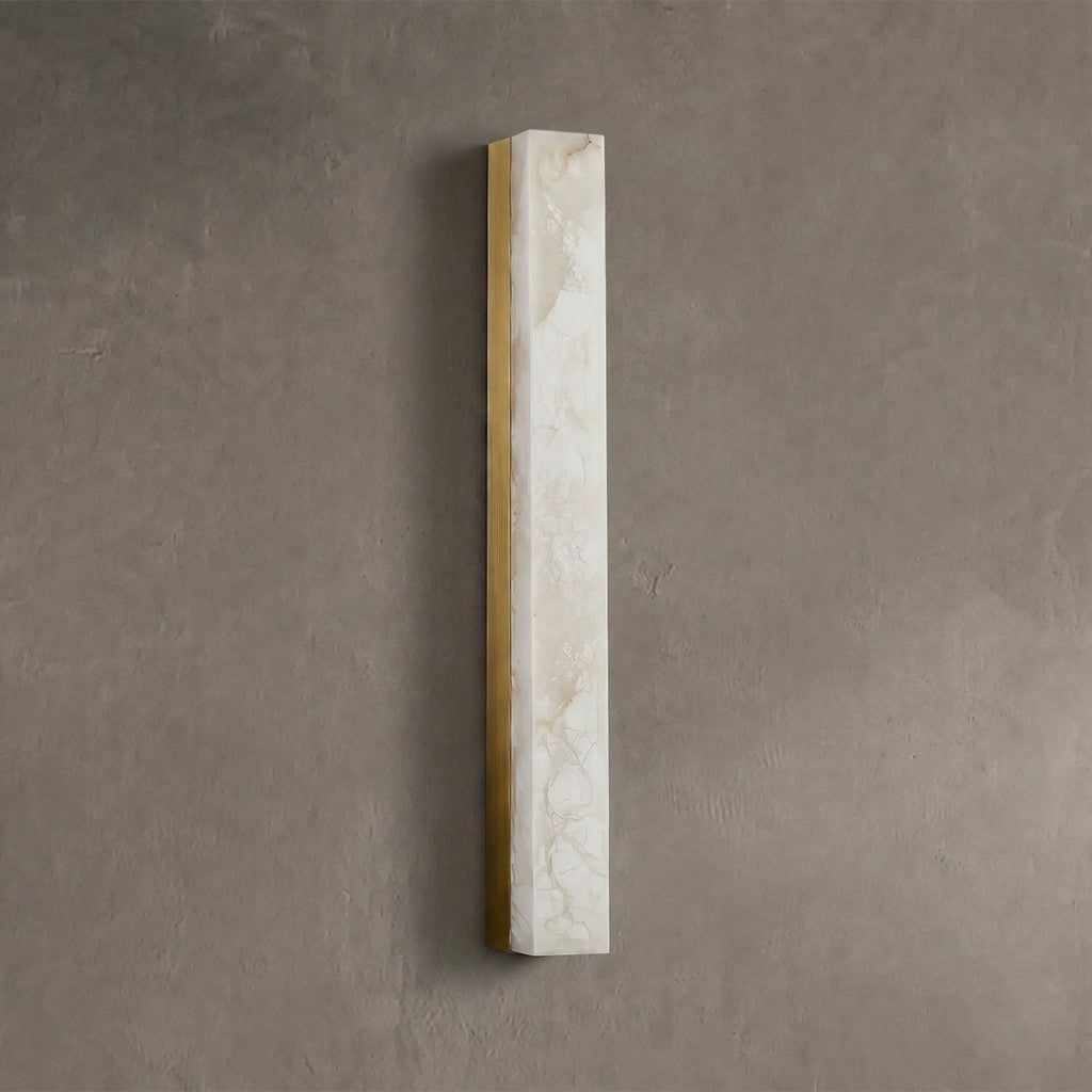 Geometric Alabaster Wall Lamp - L 3.1” x W 3.1“ x H 31.5“Black & WhiteWarm Lightcasivra