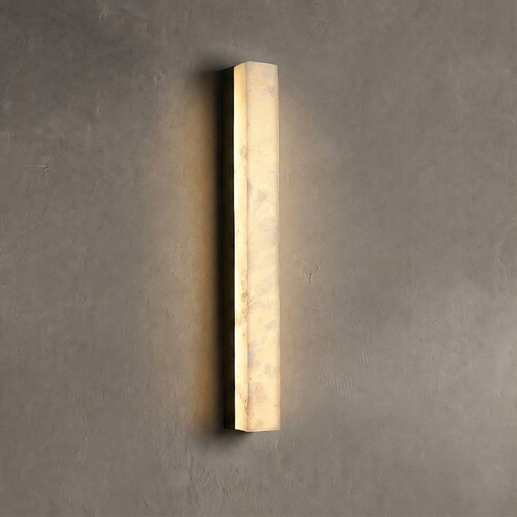 Geometric Alabaster Wall Lamp - L 3.1” x W 3.1“ x H 23.6“Black & WhiteWarm Lightcasivra