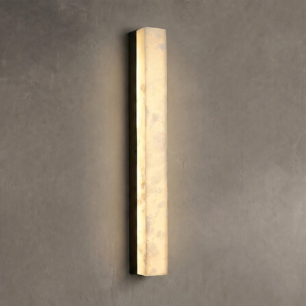 Geometric Alabaster Wall Lamp - L 3.1” x W 3.1“ x H 31.5“Black & WhiteWarm Lightcasivra