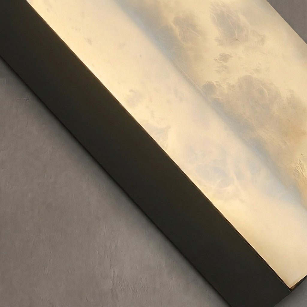 Geometric Alabaster Wall Lamp - L 3.1” x W 3.1“ x H 31.5“Black & WhiteWarm Lightcasivra