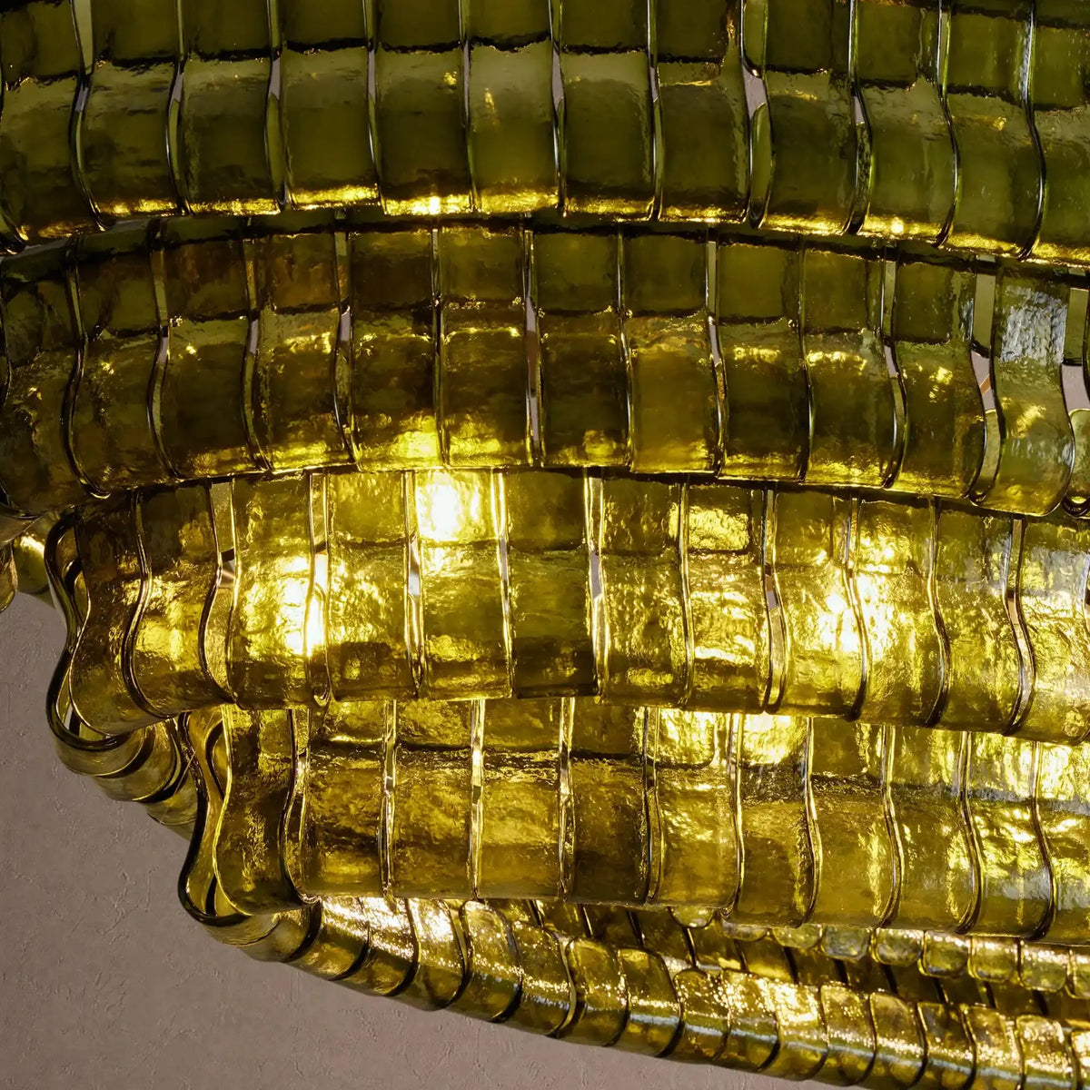 Ghiaccio Glass Oval Chandelier 54''65'' - Lacquered Burnished BrassSmoke65"casivra