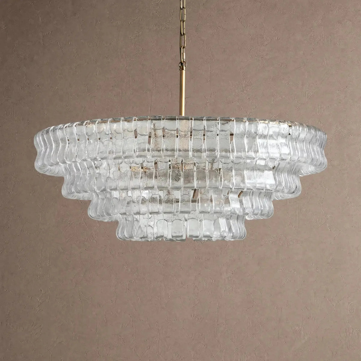Grigio Glass Round Chandelier 24" 36" 48" 60" - 6-Tier 60"BlackGreencasivra