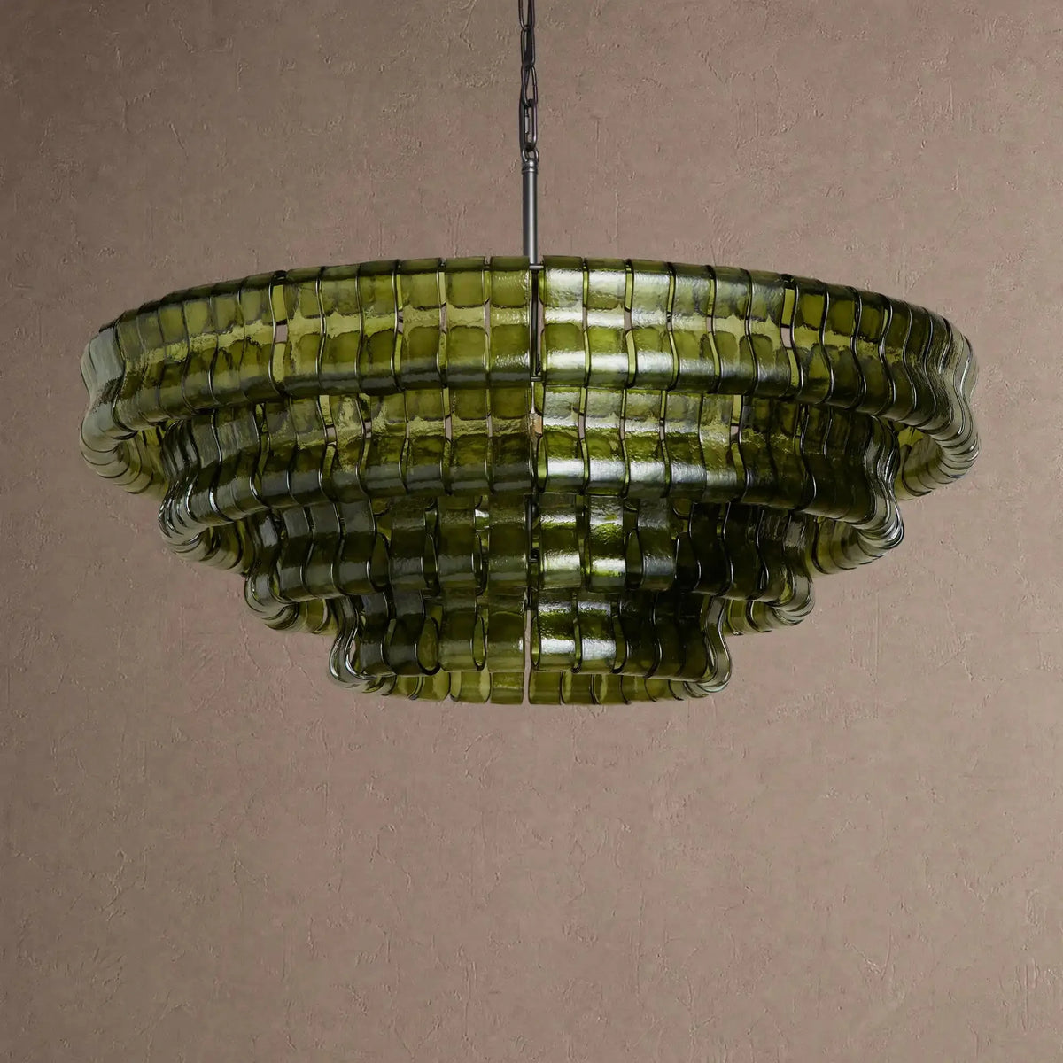 Grigio Glass Round Chandelier 24" 36" 48" 60" - 4-Tier 36"BlackSmokecasivra