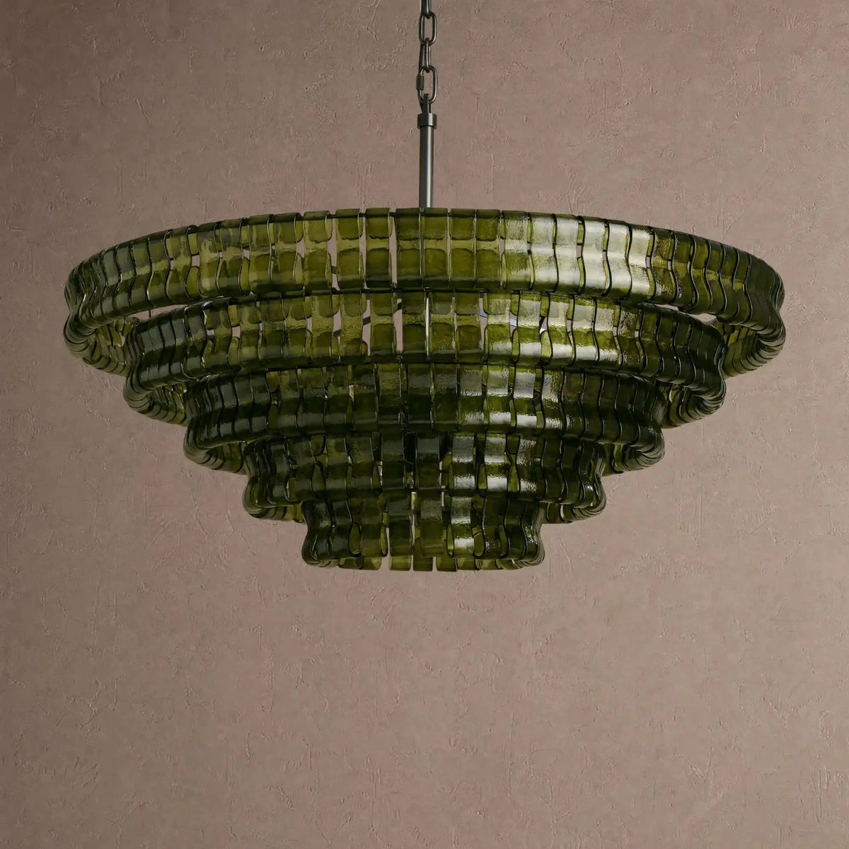 Grigio Glass Round Chandelier 24" 36" 48" 60" - 6-Tier 60"BrassGreencasivra