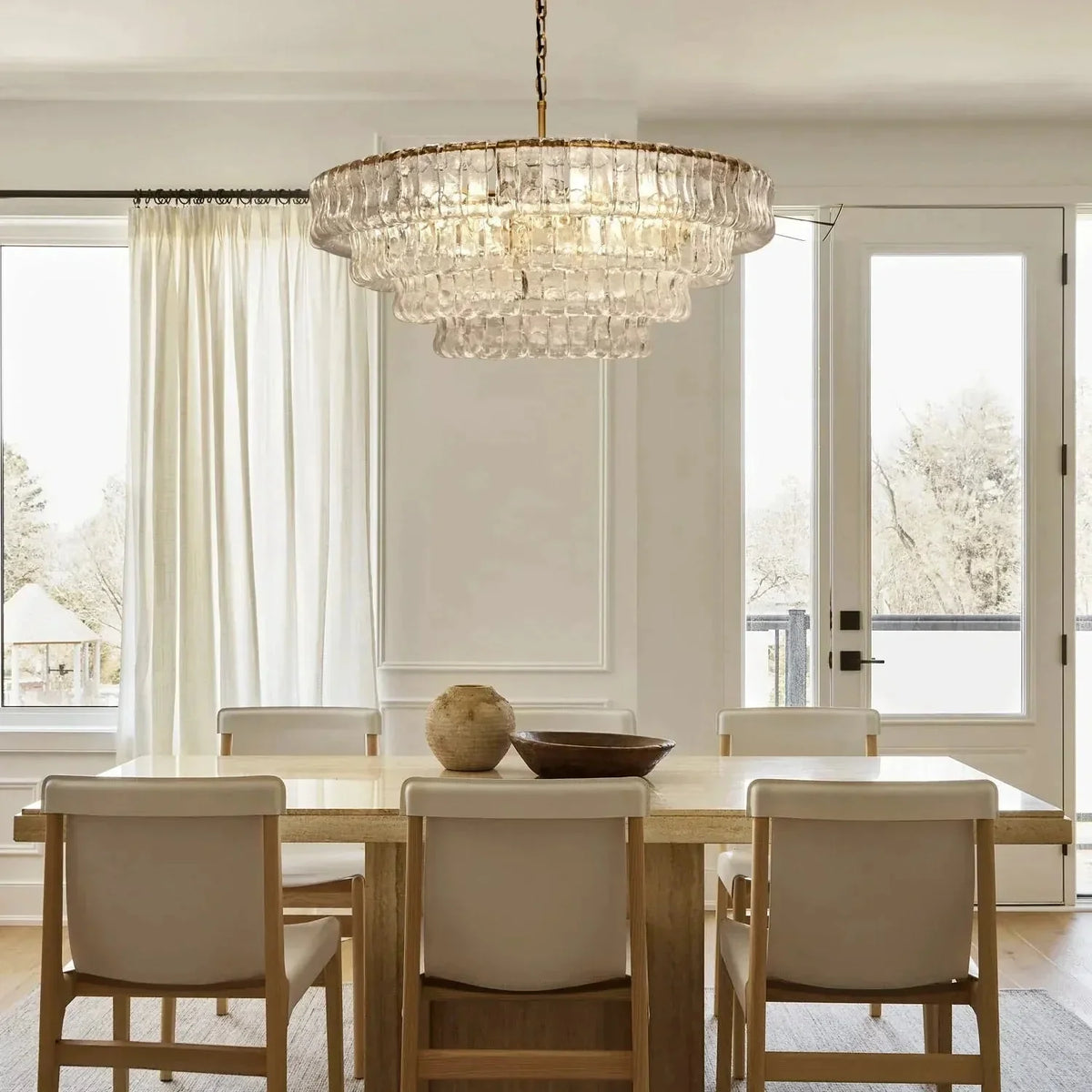 Grigio Glass Round Chandelier 24" 36" 48" 60" - bronze finish, modern home lighting