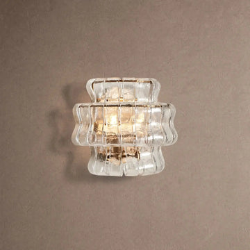 Grigio Glass Wall Sconce - Antique BrassClearcasivra