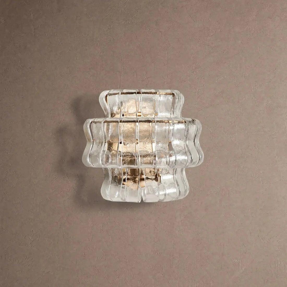 Grigio Glass Wall Sconce - Antique BrassClearcasivra