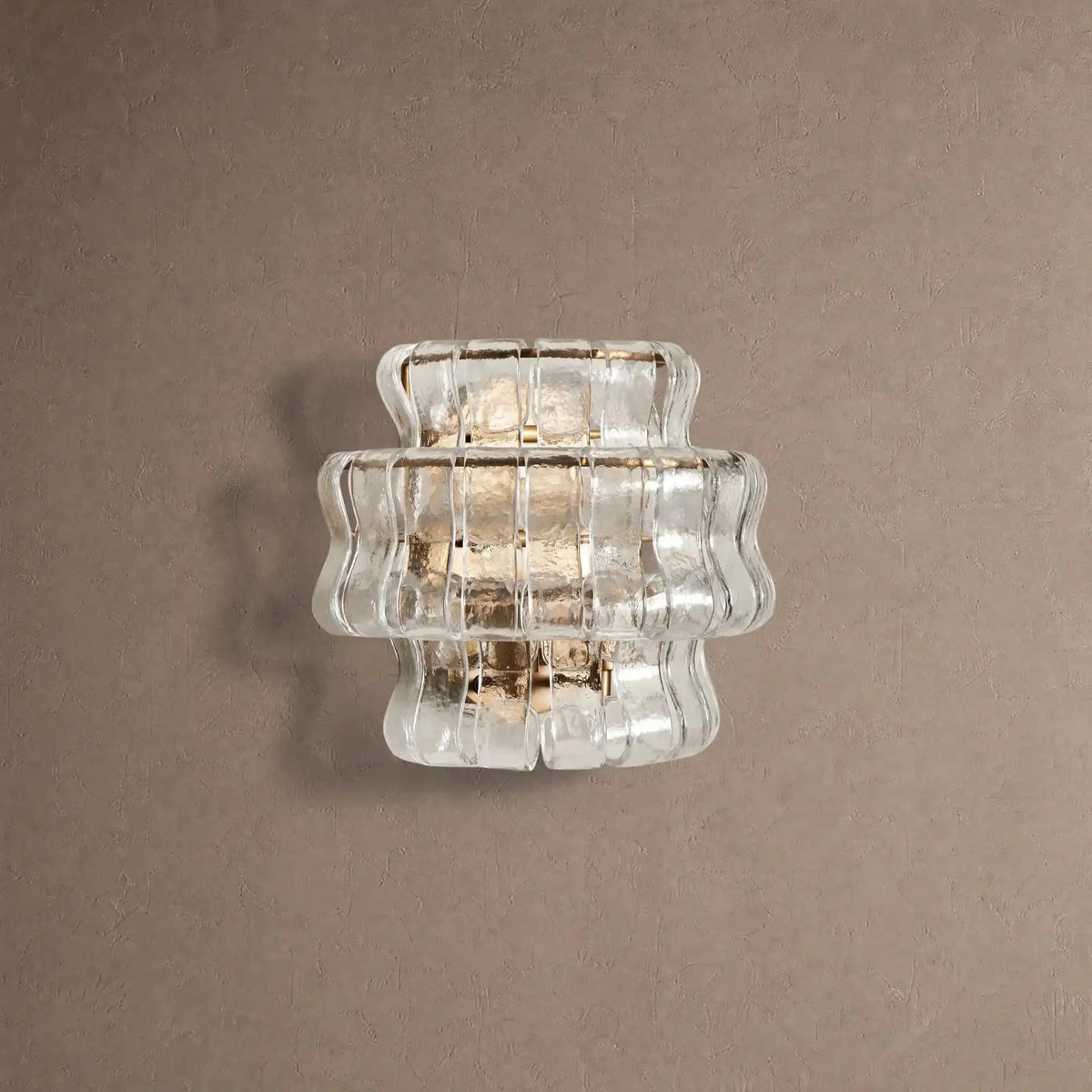 Grigio Glass Wall Sconce - Antique BrassClearcasivra