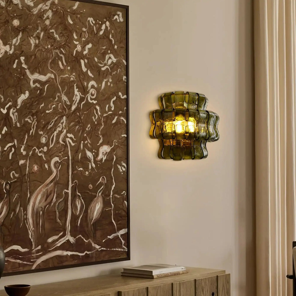 Grigio Glass Wall Sconce in black - bathroom lighting