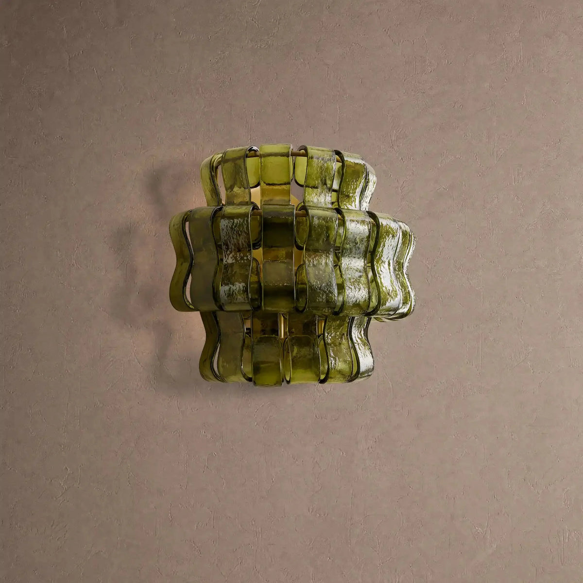 Grigio Glass Wall Sconce - Antique BrassGreencasivra