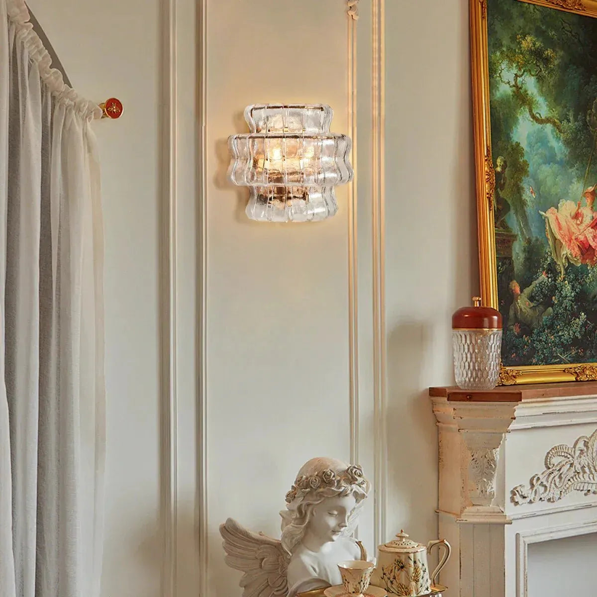 Grigio Glass Wall Sconce in black - bathroom lighting