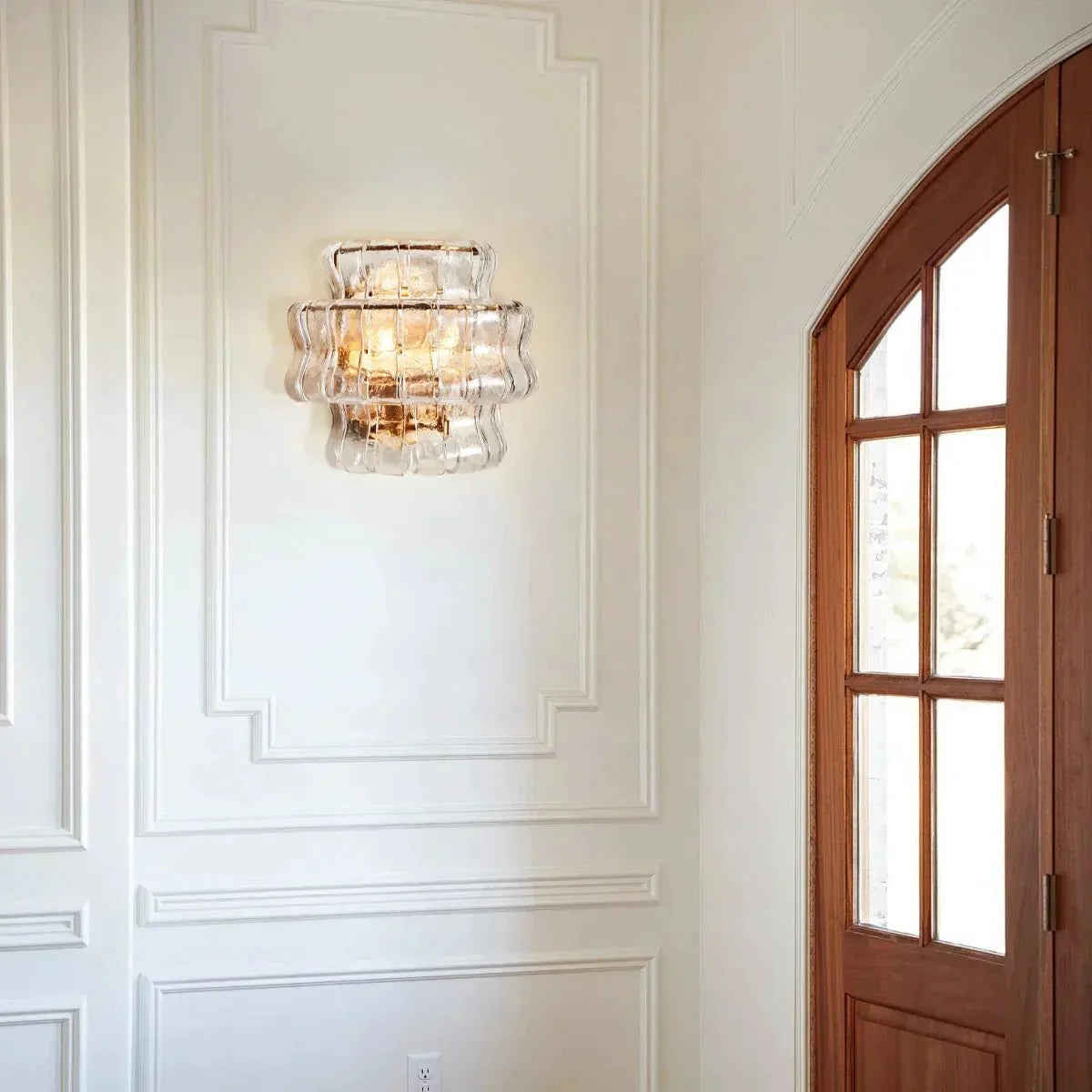 Grigio Glass Wall Sconce in black - modern bathroom lighting