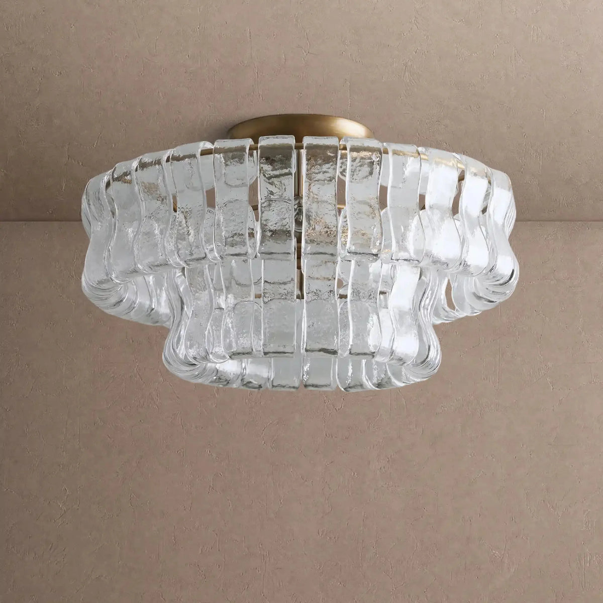Grigio Modern Glass Flushmount - Antique BrassClearcasivra