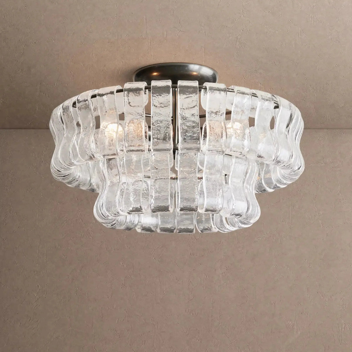 Grigio Modern Glass Flushmount - Matte BlackClearcasivra