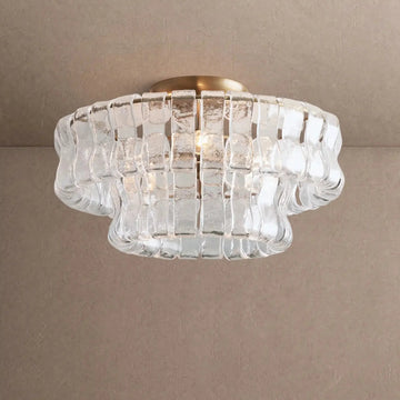 Grigio Modern Glass Flushmount - Antique BrassClearcasivra