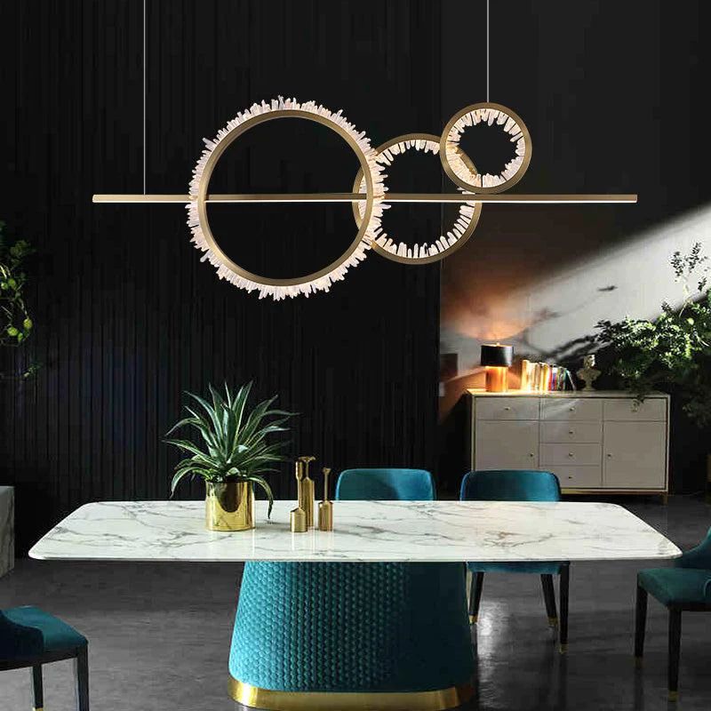 Gina Rock Crystal Gear Chandelier - 4 Ringscasivra