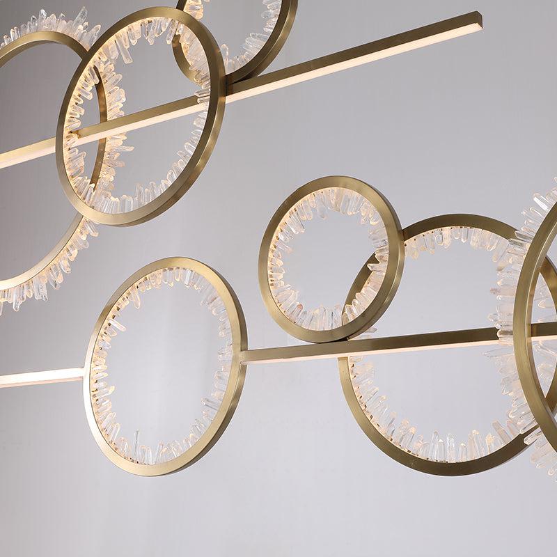 Gina Rock Crystal Gear Chandelier - 3 Ringscasivra