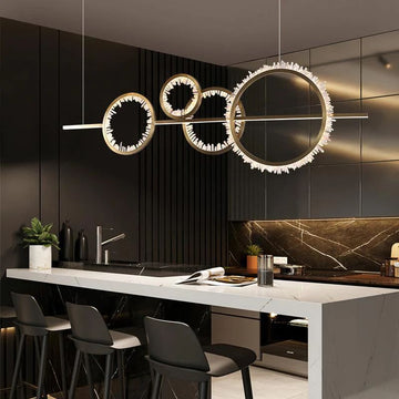 Gina Rock Crystal Gear Chandelier - 4 Ringscasivra