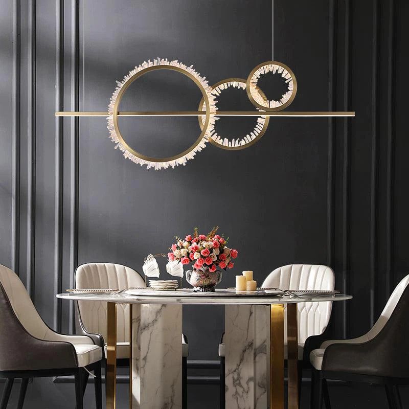 Gina Rock Crystal Gear Chandelier - 3 Ringscasivra