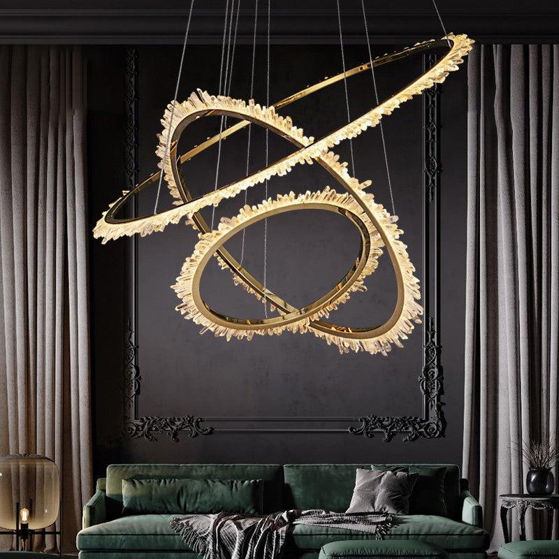 Gina Rock Crystal Ring Chandelier - 14.7" Dcasivra