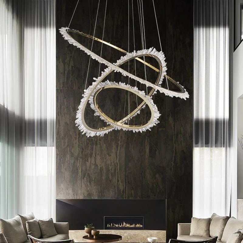 Gina Rock Crystal Ring Chandelier - 14.7" Dcasivra