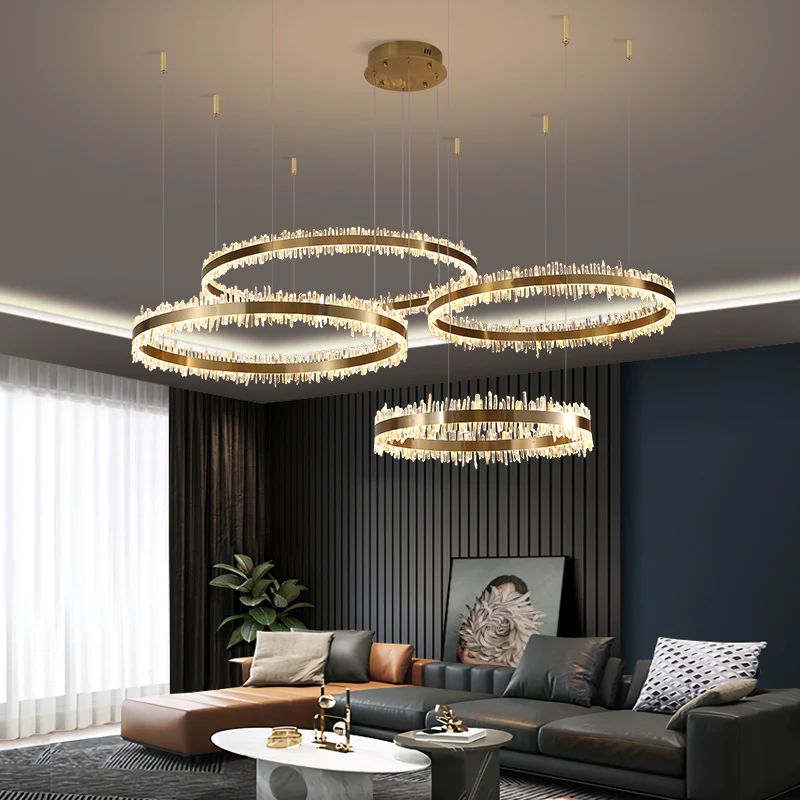 Gina Rock Crystal Rings Luxury Chandelier - casivra