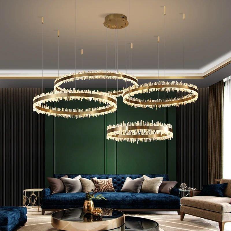 Gina Rock Crystal Rings Luxury Chandelier - casivra