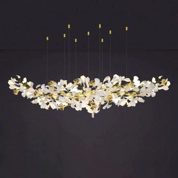 Ginkgo A Branch Chandelier - All white leaves150CM (L59"）casivra
