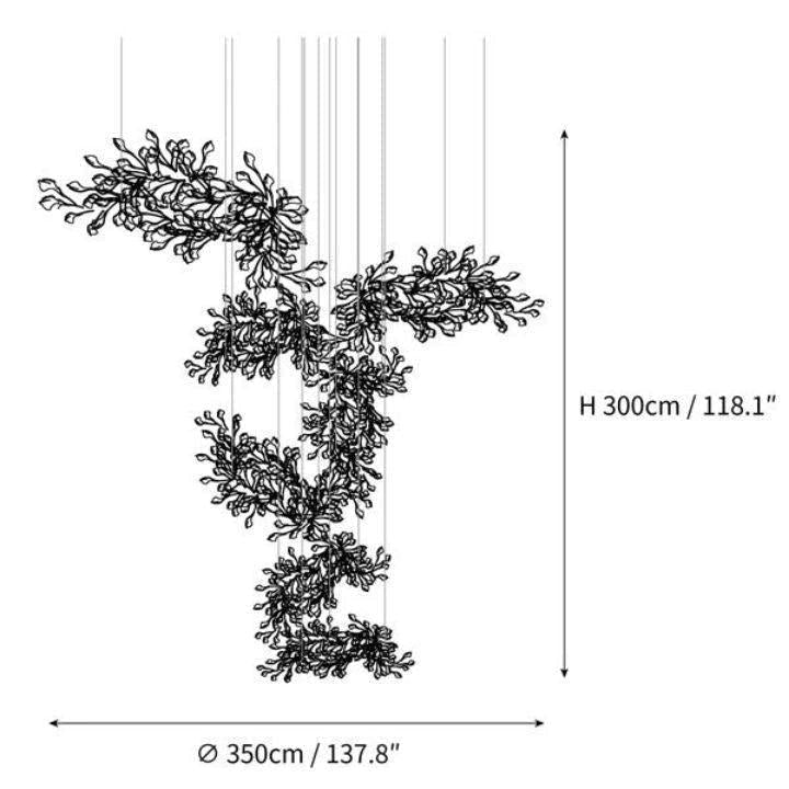 Ginkgo Combination Chandelier - L 137.8''(350cm) x H 118.1''(300cm)casivra