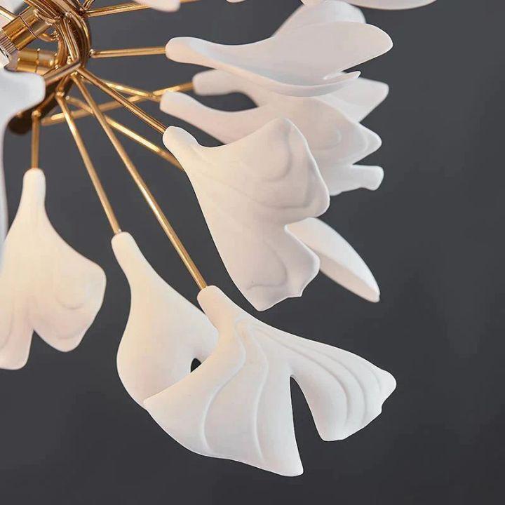 Ginkgo E Branch Chandelier - All white leaves150CM(59")casivra